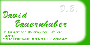 david bauernhuber business card